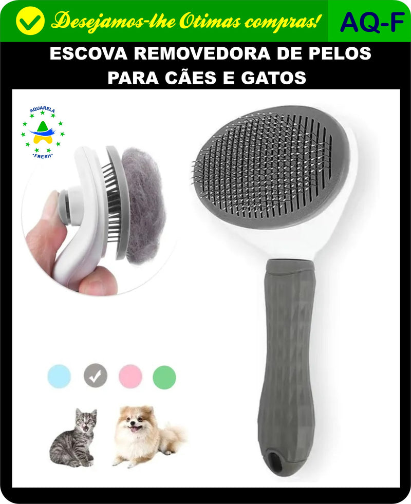 ESCOVA REMOVEDORA DE PELOS PARA CÃES E GATOS