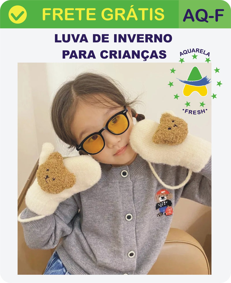 Luvas de inverno  para crianças, meninas, meninos. luvas de malha grossa tipo pantufa