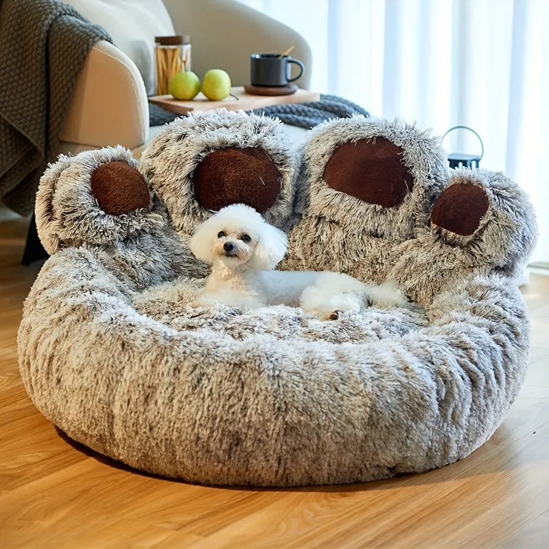 CAMA FOFA PARA CÃES E GATOS EM FORMA DE PATA