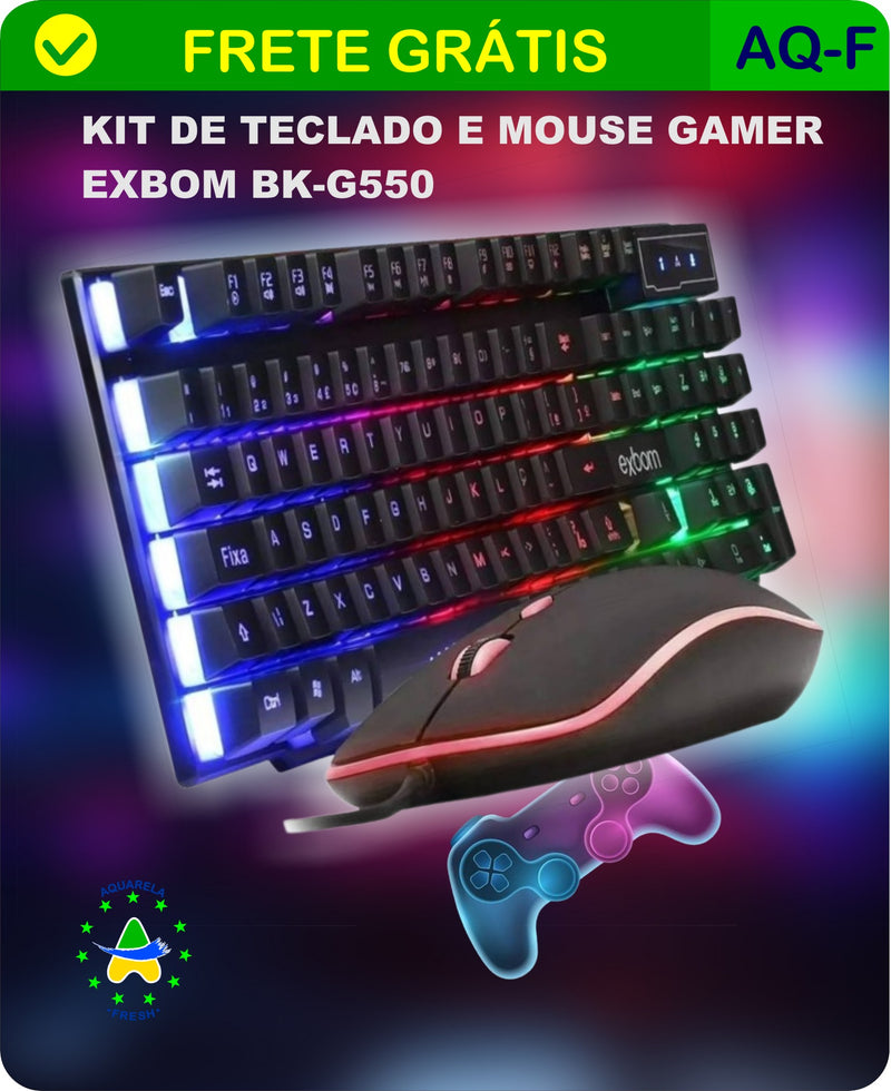 Kit de teclado e mouse gamer Exbom BK-G550