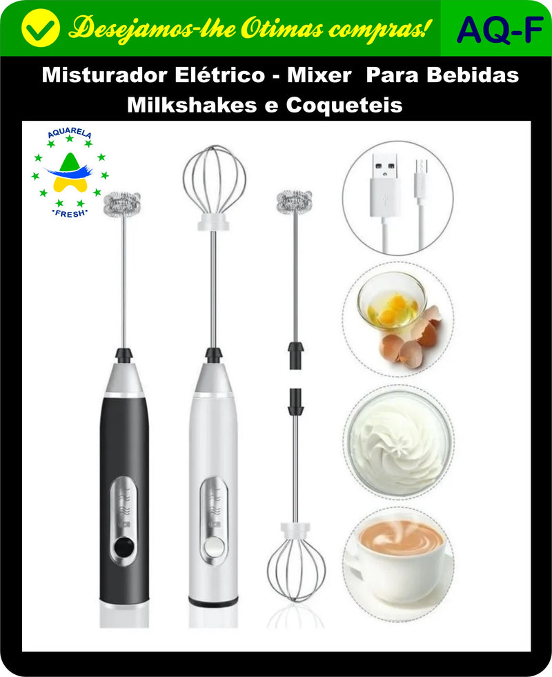 Misturador Elétrico - Mixer  para Bebidas Leite Café Clara de Ovos